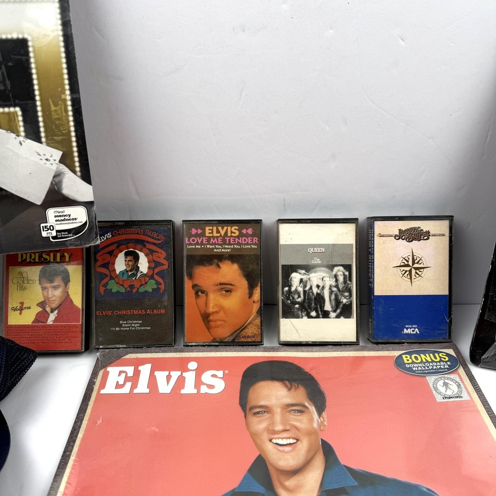 Elvis Presley Calendars Navy Hat King Of Las Vegas Plate Cassette Lot Rock Pop - Picture 3 of 13